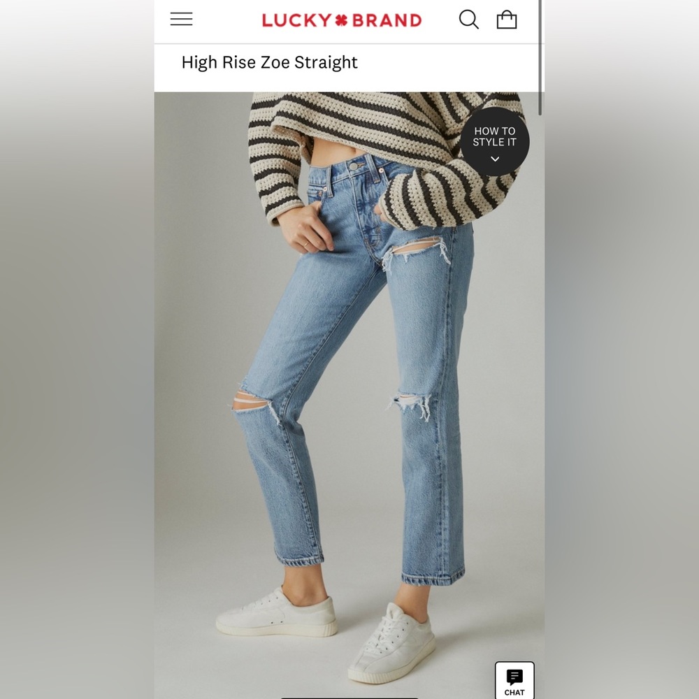 Lucky Brand High Rise Zoe Straight Jean